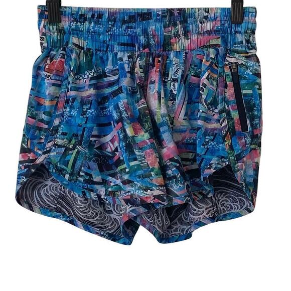LULULEMON 2018 Tracker Shorts in Seawheeze Electric Beach Special Edition,Size 6 - Picture 1 of 8